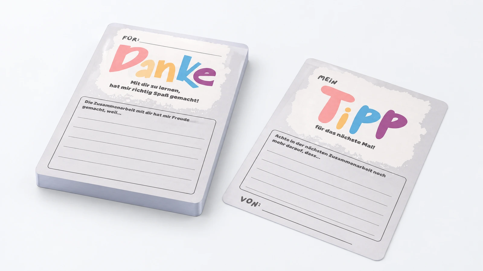 Danke- & Tippkarten – 100er-Block